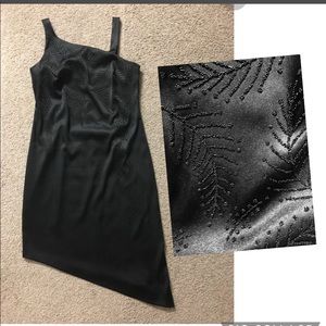 CDC Cocktail Party Dress 8P Chic Beaded Straps asymmetrical hem cocktail formal